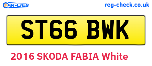 ST66BWK are the vehicle registration plates.
