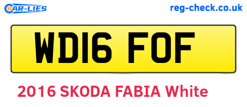 WD16FOF are the vehicle registration plates.