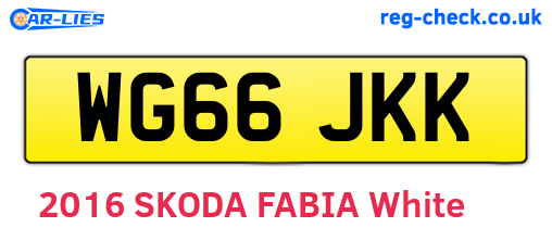 WG66JKK are the vehicle registration plates.