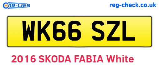 WK66SZL are the vehicle registration plates.
