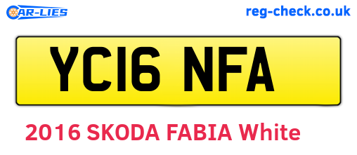 YC16NFA are the vehicle registration plates.