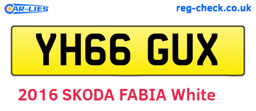 YH66GUX are the vehicle registration plates.