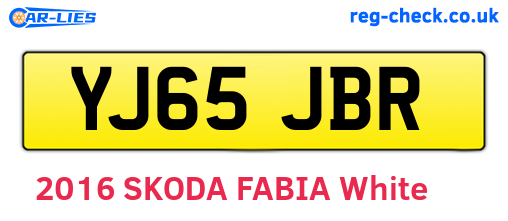 YJ65JBR are the vehicle registration plates.