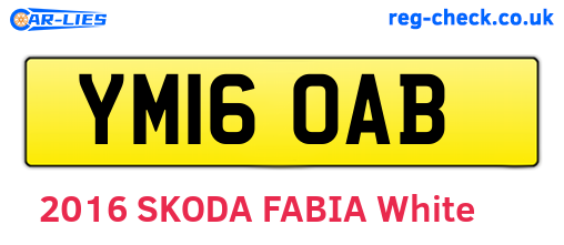 YM16OAB are the vehicle registration plates.