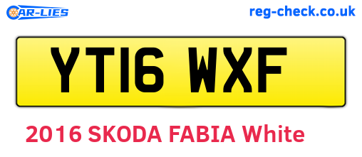 YT16WXF are the vehicle registration plates.