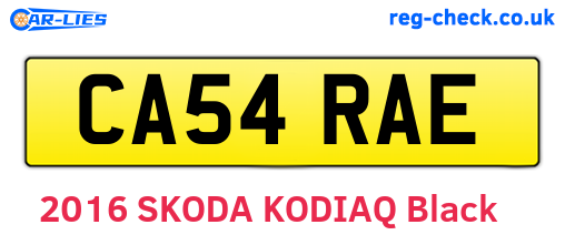 CA54RAE are the vehicle registration plates.