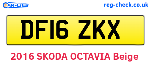 DF16ZKX are the vehicle registration plates.