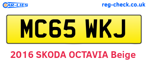 MC65WKJ are the vehicle registration plates.
