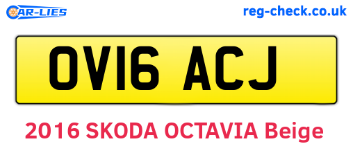 OV16ACJ are the vehicle registration plates.
