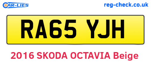 RA65YJH are the vehicle registration plates.