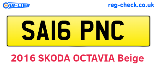 SA16PNC are the vehicle registration plates.