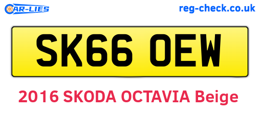 SK66OEW are the vehicle registration plates.