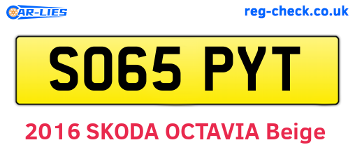 SO65PYT are the vehicle registration plates.