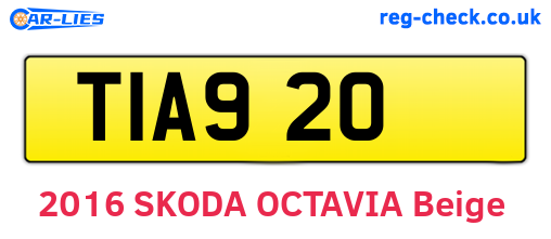 TIA920 are the vehicle registration plates.