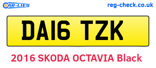 DA16TZK are the vehicle registration plates.