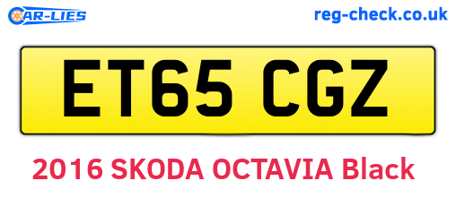 ET65CGZ are the vehicle registration plates.