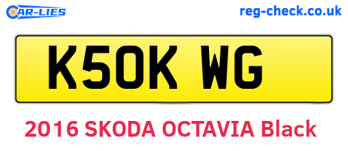 K50KWG are the vehicle registration plates.