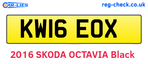 KW16EOX are the vehicle registration plates.