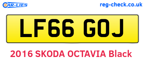 LF66GOJ are the vehicle registration plates.