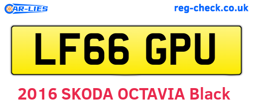 LF66GPU are the vehicle registration plates.