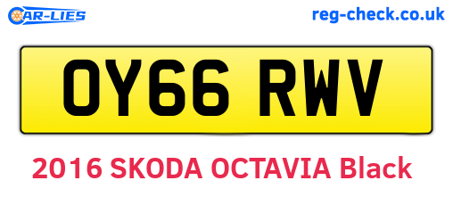 OY66RWV are the vehicle registration plates.
