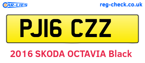 PJ16CZZ are the vehicle registration plates.
