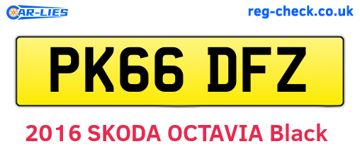 PK66DFZ are the vehicle registration plates.