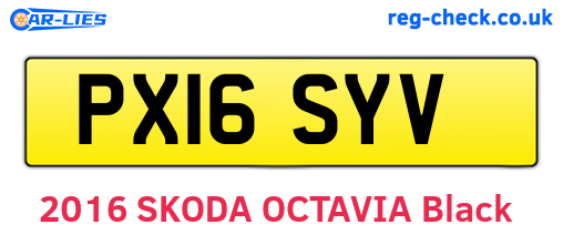 PX16SYV are the vehicle registration plates.