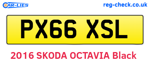 PX66XSL are the vehicle registration plates.