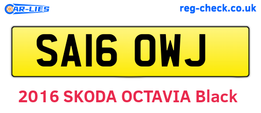 SA16OWJ are the vehicle registration plates.