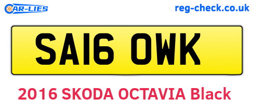 SA16OWK are the vehicle registration plates.