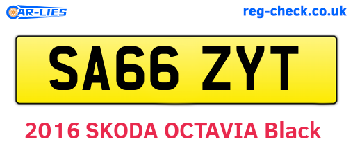 SA66ZYT are the vehicle registration plates.