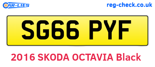 SG66PYF are the vehicle registration plates.