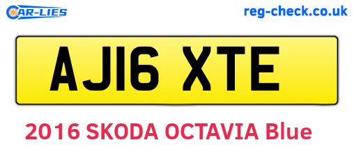 AJ16XTE are the vehicle registration plates.