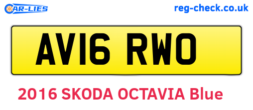 AV16RWO are the vehicle registration plates.