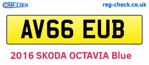 AV66EUB are the vehicle registration plates.