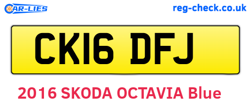 CK16DFJ are the vehicle registration plates.