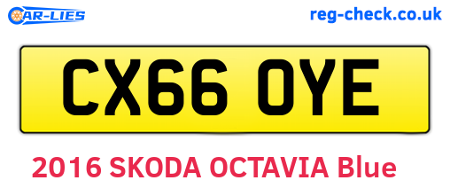 CX66OYE are the vehicle registration plates.