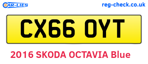 CX66OYT are the vehicle registration plates.