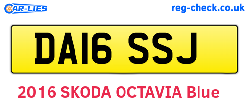 DA16SSJ are the vehicle registration plates.