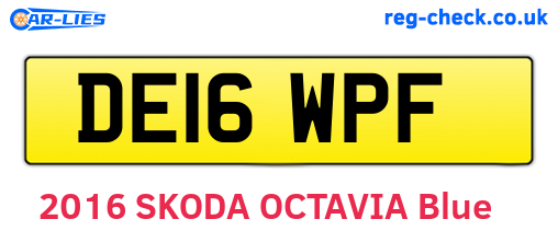 DE16WPF are the vehicle registration plates.