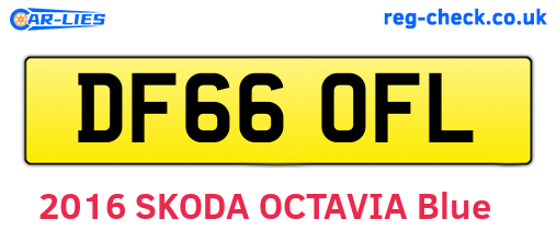 DF66OFL are the vehicle registration plates.