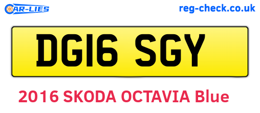 DG16SGY are the vehicle registration plates.