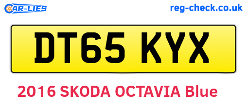 DT65KYX are the vehicle registration plates.