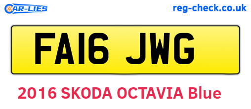 FA16JWG are the vehicle registration plates.