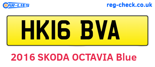 HK16BVA are the vehicle registration plates.