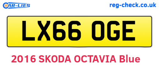 LX66OGE are the vehicle registration plates.