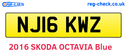 NJ16KWZ are the vehicle registration plates.