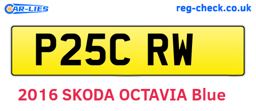 P25CRW are the vehicle registration plates.