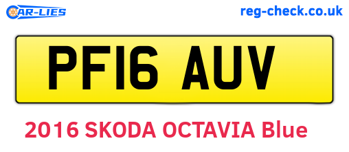 PF16AUV are the vehicle registration plates.